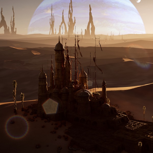 Silhouette of a hiker at sunset