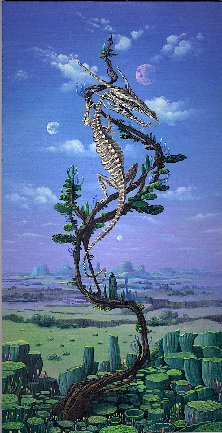 Hiker crossing a rocky stream